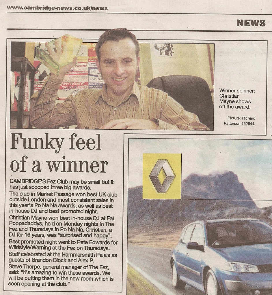 Christian Mayne, Cambridge Evening News, 13th February 2004