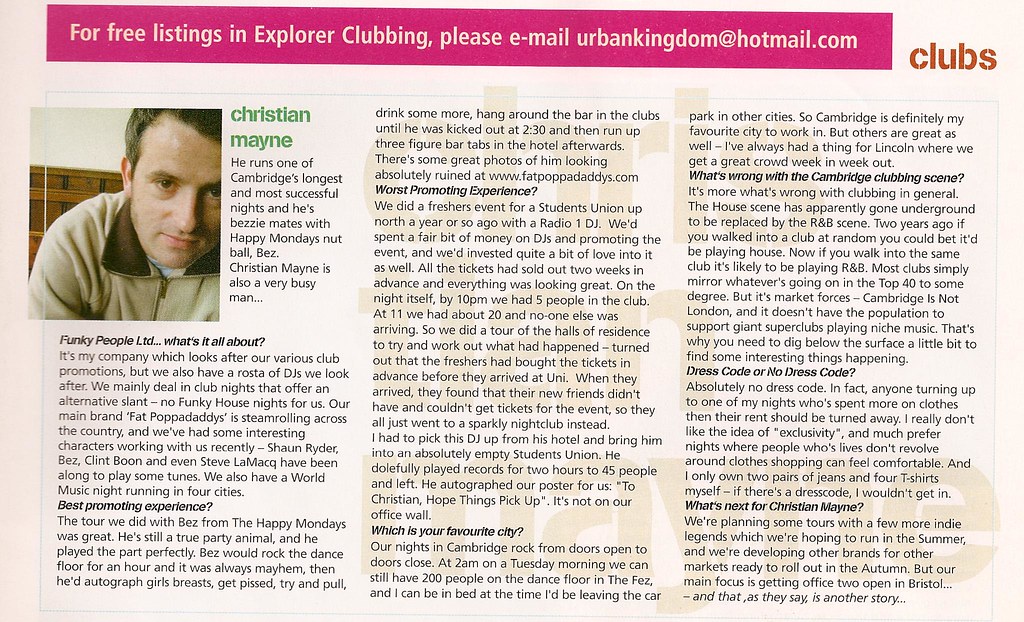 Christian Mayne, Explorer Magazine, 1st June 2004