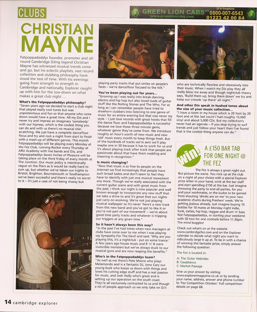 Christian Mayne, Explorer Magazine, 1st October 2006
